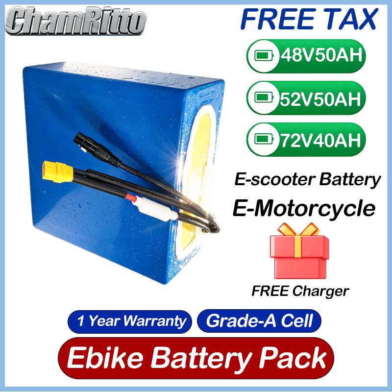 72V 50Ah 21700 Lithium Battery - Batteria al litio 21700 1500W per
