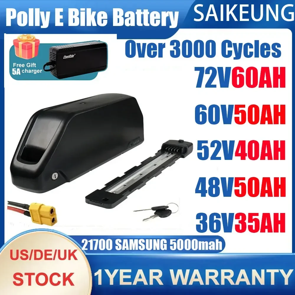 72V 50Ah 21700 Lithium Battery - Batteria per bicicletta elettrica Downtube Hailong