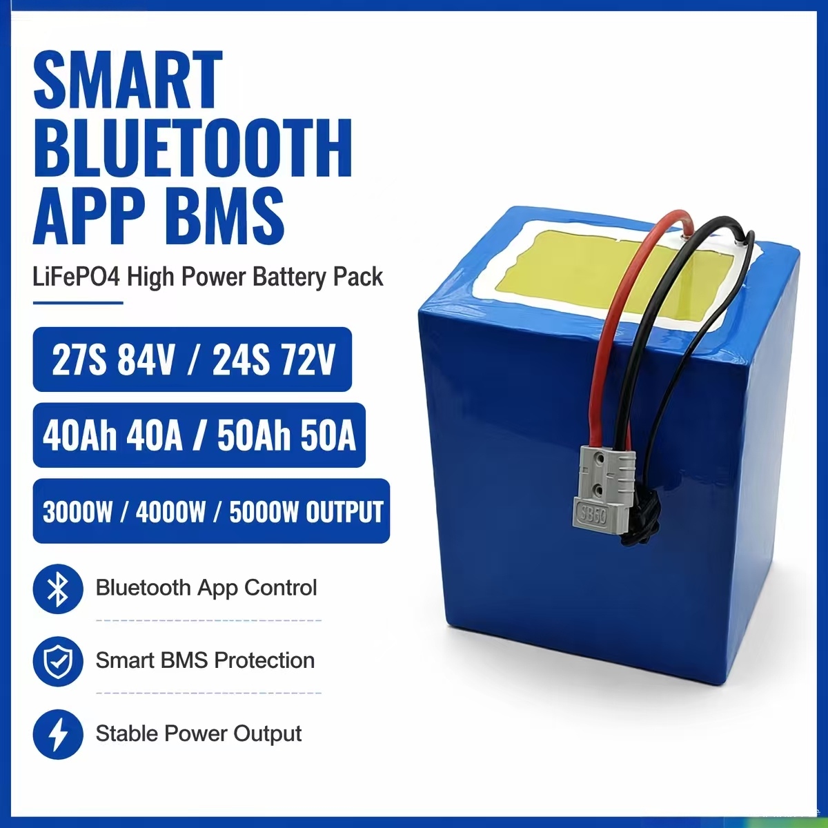 Batteria al litio LiFePo4 27S  - 84V 50A Smart Bms Bluetooth recensione e prezzo