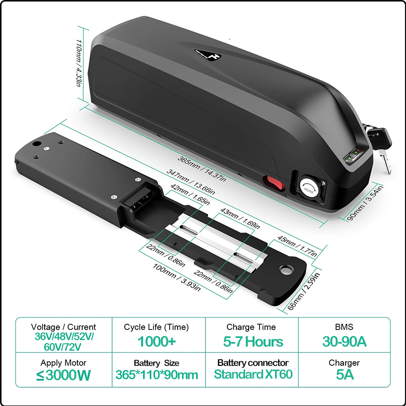 Batteria Ebike 48V 50AH 52V 36 - 72V 50Ah 21700 Lithium Battery recensione e prezzo