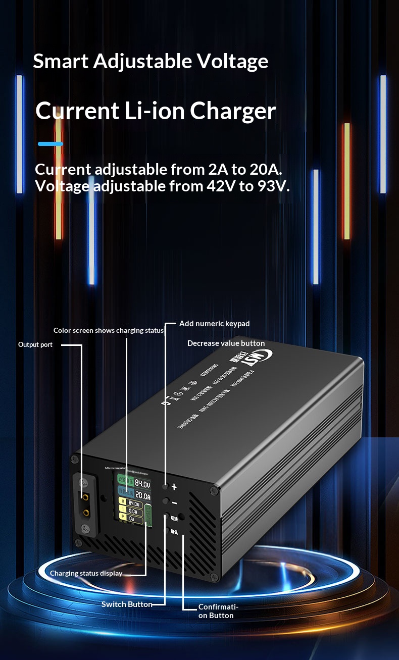 Caricabatterie Regolabile 10-9 - 84V 20A Smart Charger recensione e prezzo
